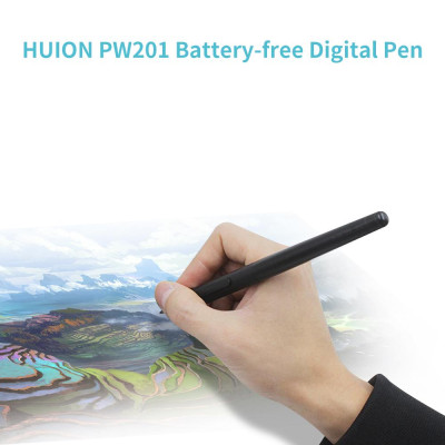 Bút kỹ thuật số Huion PW201 không dùng pin với 2 nút có thể lập trình cho máy tính bảng đồ họa Huion H430P