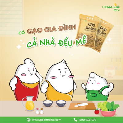Gạo Gia Đình - Túi 5kg - Dẻo Vừa, Tơi Cơm, Thơm Nhẹ