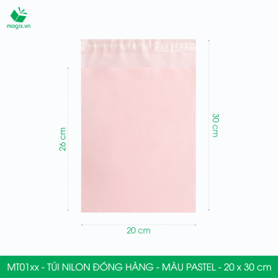 Combo 100 túi nilon gói hàng 20x30 cm - túi niêm phong đóng hàng - NHIỀU MÀU