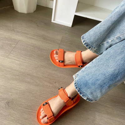 Giày Sandal Nữ The Bily 03W Quai Ngang - Màu Cam BL03WC