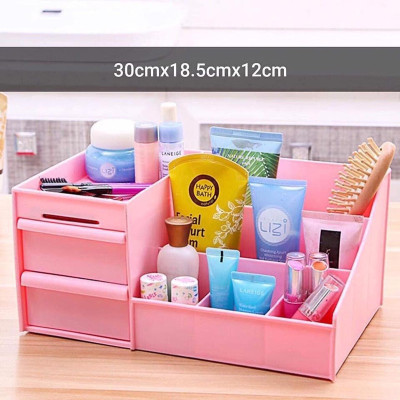 Kệ Đựng Mỹ Phẩm - Hộp Đựng Đồ Trang Điểm, Make up Bằng Nhựa 3 Tầng 2 Ngăn Cao Cấp