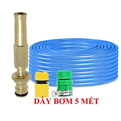 Bộ dây vòi xịt nước rửa xe, tưới cây . tăng áp 3 lần, loại 3m, 5m 206587 cút sập,nối nhựa+ tặng đai