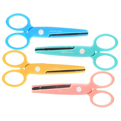 Kéo Thủ Công Học Sinh Deli, 58X134 Mm, Xanh Dương/ Hồng - 1 Cái 6023