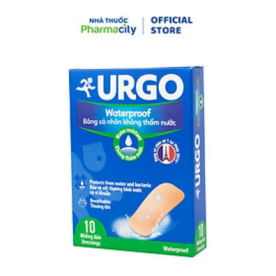 Băng cá nhân không thấm nước Urgo Waterproof (Hộp 10 miếng)