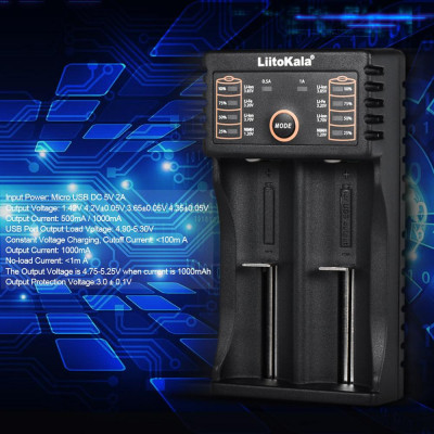 Bộ sạc pin thông minh Liitokala Lii-202 cho 1.2V / 3.7V / 3.2V / 3.85V AA / AAA 18490/18350/16340/14500/10440 NiMH Lithium