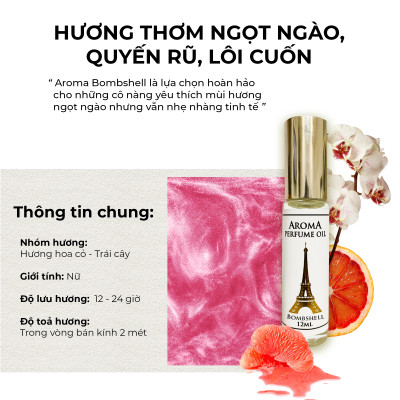 Aroma Bombshell – Tinh Dầu Nước Hoa Pháp Dạng Lăn 12ml