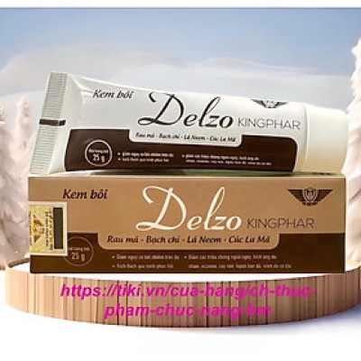 Kem bôi da Delzo Kingphar, tube 25 gam, giảm ngứa ngáy, kích ứng, bội nhiễm trên da