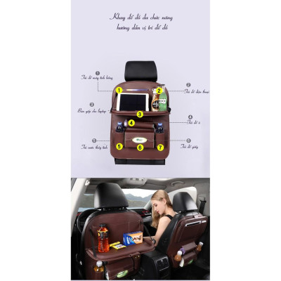 Túi để đồ sau ghế tiện dụng bằng da cao cấp cho xe hơi