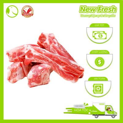 Sườn Bẹ Heo Nga (Phần Xương Sườn) Olymel Cắt có xương dùng nướng thịt, hầm canh thơm ngon - Túi 1Kg
