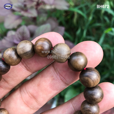 Vòng tay gỗ Thuỷ Tùng Thơm nức (BH672) Đắc Tài – Đắc Lộc – Đắc Bình An - May Mắn/ Vân gỗ đẹp - Bracelet of HAHANCO