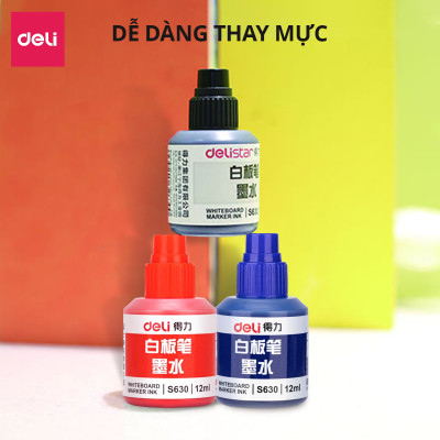 Mực Bút Lông Dầu Chính Hãng Deli - 3 Màu Mực - Dung Tích Lớn - Tiết Kiệm, Dễ Dàng Thay Thế - S630