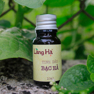 Tinh dầu Bạc hà thương hiệu Làng Hạ 10ml (Peppermint oil): Giúp thông mũi, giải cảm, lọc không khí - Hàng Chính Hãng