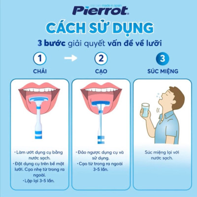 Combo 3 Dụng Cụ Làm Sạch Lưỡi PIERROT Loại Bỏ Mảng Bám Và Cạo Lưỡi Nhẹ Nhàng