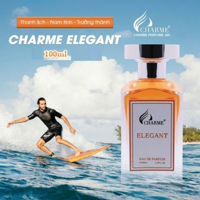 Nước hoa nam lưu hương lâu, Charme Elegant, hương biển hiện đại và nam tính, dành cho phái mạnh, 100ml