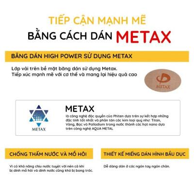 Miếng dán giảm đau Metax Phiten metax tape (50 miếng) PT730000