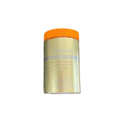 Bao cao su siêu mỏng kéo dài thời gian Power Men 0.03 Invi Long Shock (Lọ 12 chiếc)