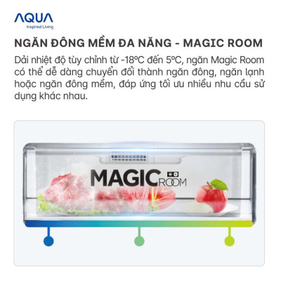 Freeship Toàn Quốc - Tủ lạnh ngăn đông dưới Aqua 324 Lít AQR-IG378EB(GB) - Bảo hàng 2 năm - Hàng chính hãng