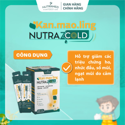 Gói uống tăng cường hệ miễn dịch, làm giảm triệu chứng nhanh chóng cho cảm cúm, cảm lạnh Kan Mao Ling Nutrazcold - 1 hộp x 20 gói x 10ml - Nutramed