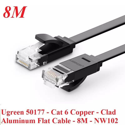 Ugreen UG50177NW102TK 8M màu Đen Cáp mạng LAN CAT6 dây dẹt - HÀNG CHÍNH HÃNG