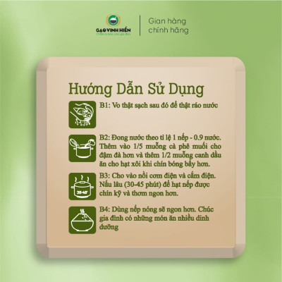 Gạo Nếp Sáp Vinh Hiển 1KG - Dẻo thơm, nếp ngon