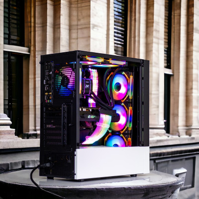 CASE MAGIC GM-04 BLACK AND WHITE GLASS 3 FAN (ATX) - Hàng chính hãng