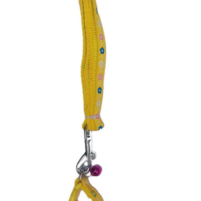 Dây dắt kèm vòng cổ có chuông cho Chó Mèo Dưới 5kg Bản rộng 1cm Dài 120cm Zichen In hình bất kỳ Chất liệu dù cao cấp