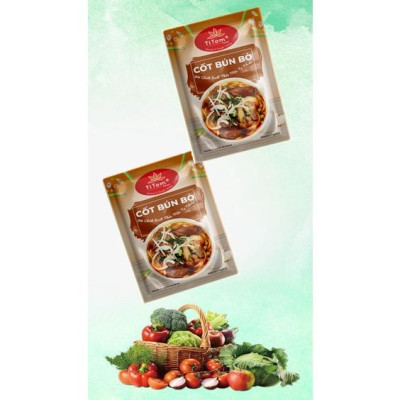1 lốc 16 gói Gia vị bún bò - Gia vị bún bò nêm sẵn - Cốt bún bò TITOM 55g