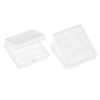 2PCS PALO Transparent AA Battery Storage Boxes Cases High-quality Containers Durable Plastic Battery Holders with Lids