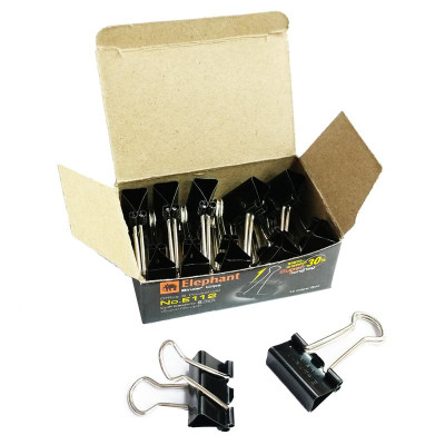 Hộp 12 Kẹp Bướm 19mm - Elephant E112