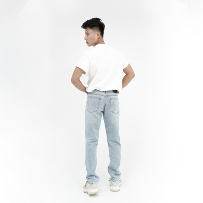 Quần Jeans Nam Cao Cấp HUNTER X-RAYS Form Straight Cotton Màu Xanh Nhạt D23