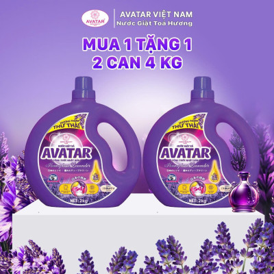 Combo 2 Can Nước Giặt Xả Vải Hương Lavender Avatar (2 Kg/ Can)