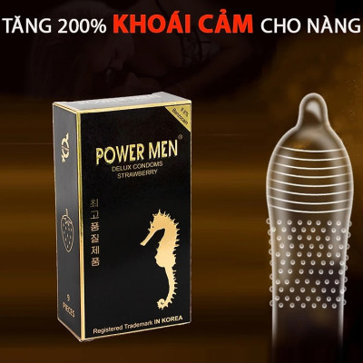 Bao Cao Su Gân Gai Kéo Dài Power Men Strawberry 9s - 100% Chính Hãng - Che Tên Sản Phẩm