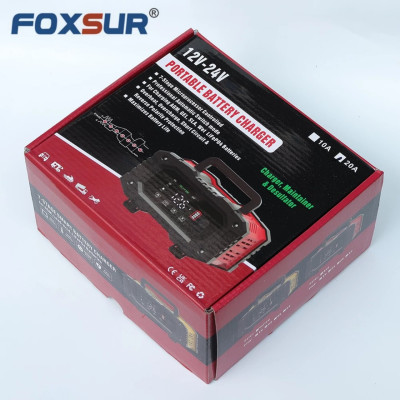 Sạc Bình FOXSUR 12V-24V - Hàng Nhật 300Ah, Thông Minh 7 Giai Đoạn Tự Ngắt, Phục Hồi Ắc Quy