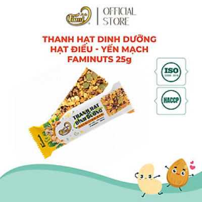 Thanh Hạt Dinh Dưỡng Vị Hạt Điều & Yến Mạch Faminuts - Thanh Ngũ Cốc Ăn Kiêng Giảm Cân
