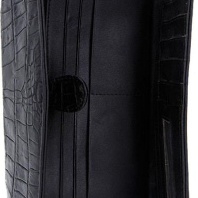 Ví Da Cá Sấu 3 Gấp Vip Huy Hoàng HT3701 (10,5 x 19 cm) - Đen