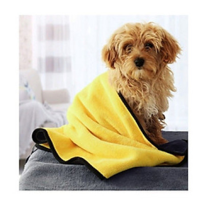 Giao màu ngẫu nhiên - Khăn tắm cho Chó Mèo bằng vải Microfiber cao cấp dày dặn thấm nước nhanh