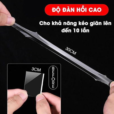 Băng Keo Nano Dán 2 Mặt Trong Suốt - Băng Dính  Đa Năng - Dán Tường Treo Đồ, Treo Tranh Ảnh, Cố Định Vật,...Hàng Cao Cấp Chính Hãng PaKaSa