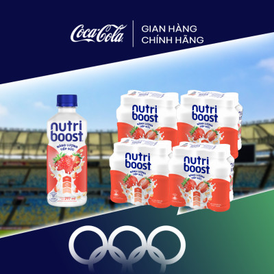 Lốc 24 Chai Thực phẩm bổ sung Nước uống sữa trái cây Nutriboost Energyze Blend 297ml/Chai Coca-Cola Official Store_TK