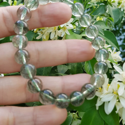 Vòng tay nữ đá thạch anh tóc xanh tự nhiên 9mm trong bóng nhuyễn mượt đẹp  Size vòng 9mm Nữ mệnh Thủy Mộc hỏa đeo ạ