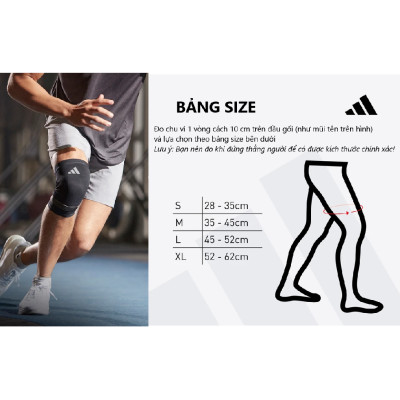 Bó Gối, Băng Gối Thun Co Giãn ADIDAS ADSU-1332NL Performance Knee Support (1 Cái) - Hàng Chính Hãng