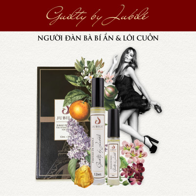 Set Tinh dầu nước hoa Pháp nữ Guilty by Jubilé Dạng lăn 12ml + Dạng xịt 5 ml Thơm Lâu, Sang Trọng, Quyến Rũ