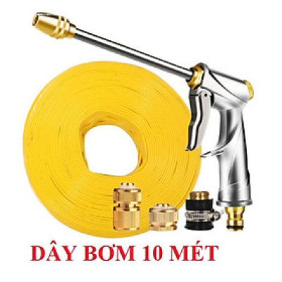  vòi xịt nước rửa xe, tưới cây , tăng áp 3 lần, loại 7m, 10m 206701-2 đầu đồng,cút đồng+ mở chai