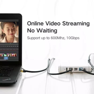 Ugreen UG11274NW107TK 15M màu Đen Cáp mạng LAN CAT7 F/FTP chống nhiễu - HÀNG CHÍNH HÃNG