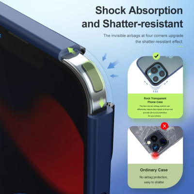 Ốp lưng chống sốc viền cao su cho iPhone 14 Pro (6.1 inch) thiết kế mặt lưng trong suốt Hiệu Rock hybrid Protective Case (độ đàn hồi cao, bảo vệ toàn diện, tản nhiệt tốt) - hàng nhập khẩu