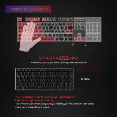 Bàn phím AJAZZ AK33 Bàn phím chơi game E-sport 82 Phím Màu đen Công tắc USB Có dây 