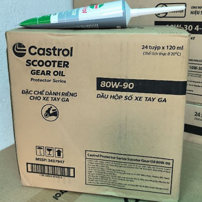 Combo 2 sản phẩm dầu nhớt động cơ cao cấp và dầu hộp số (dầu Lap) cho xe ga (Castrol Power1 Ultimate scooter 0,8L và Castrol scooter gear oil)