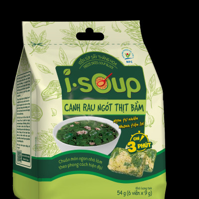 Canh Rau Ngót Thịt Bằm Ăn Liền I-Soup 54g 06 viên