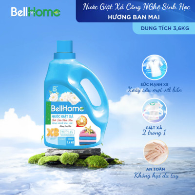 Nước Giặt Xả Công Nghệ Sinh Học Bell Home Xanh Hương Ban Mai 3,6KG