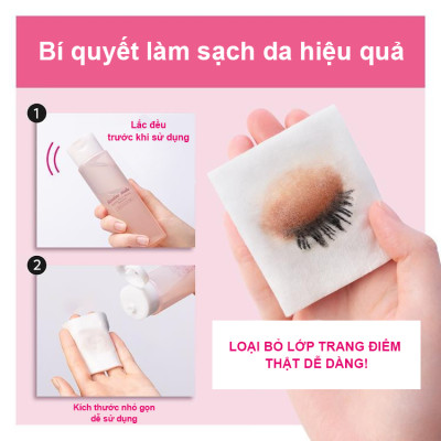Bông Tẩy Trang Và Nước Tẩy Trang Nhanh Dành Cho Vùng Mắt Kissme Heroine Make (120 mL)