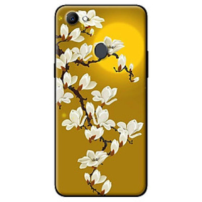 Ốp in cho Oppo F7 Hoa Trắng Nền Vàng - Hàng chính hãng